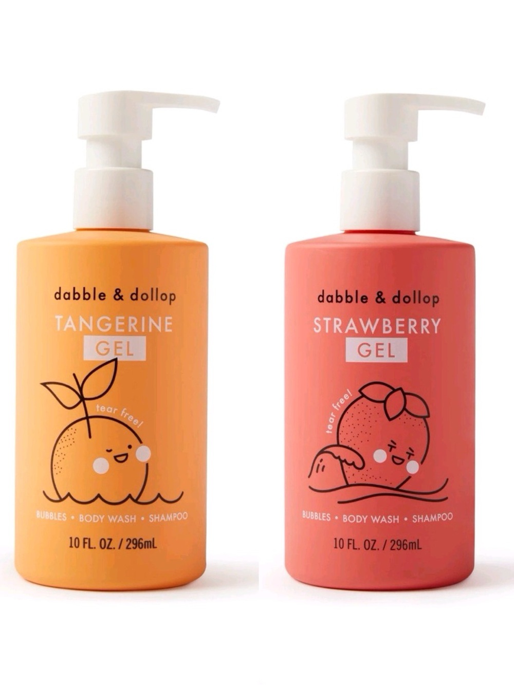 Dabble & dollup Kids Bubble Bath, Body Wash & Shampoo - Tangerine & Strawberry